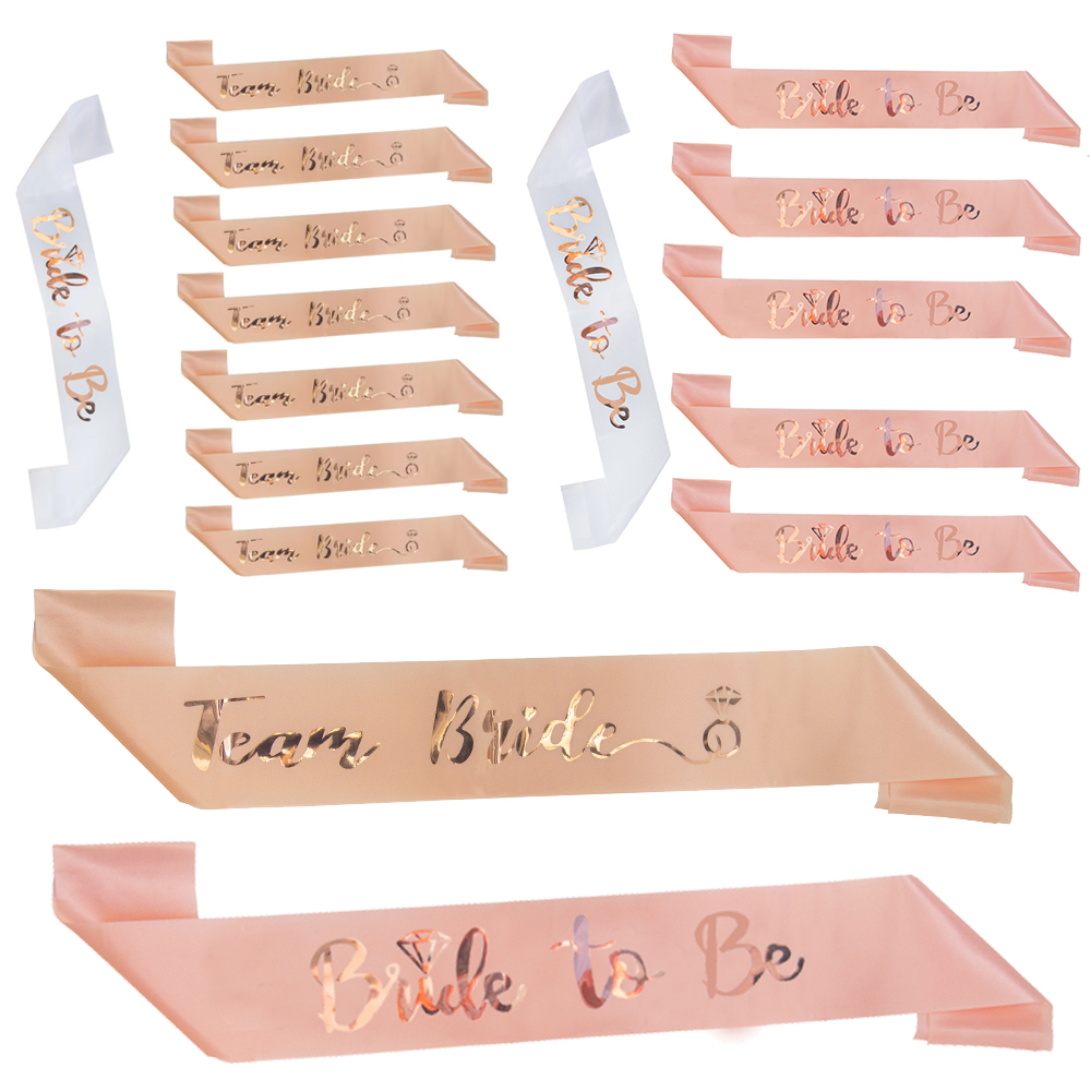 Bride Tribe Sash - Champagne/Rose Gold Bride To Be Team
