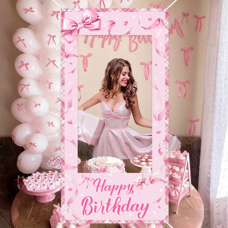 Pink Bow Photo Booth Frame Swe - Photo Booth Prop 评论和价格