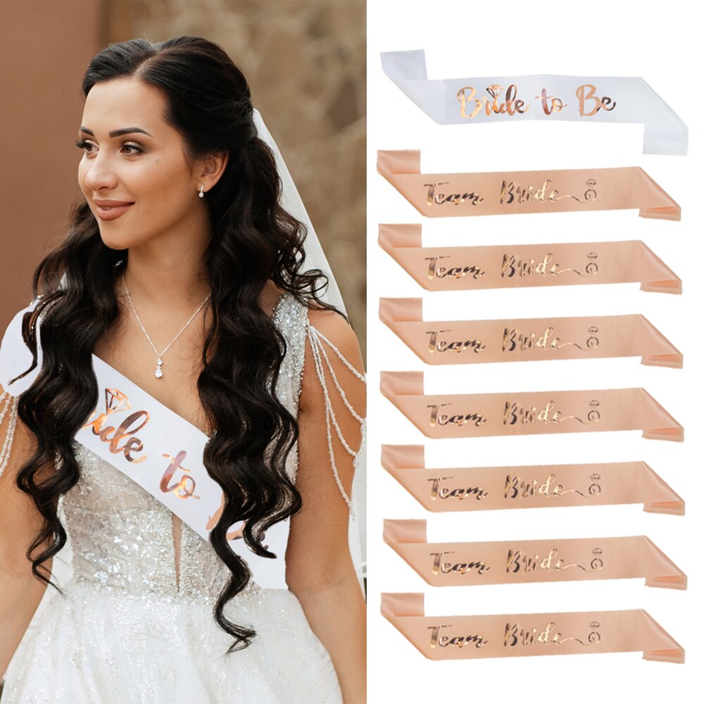 Champagne/Rose Gold Bride To B - Bride Tribe Sash 评论和价格