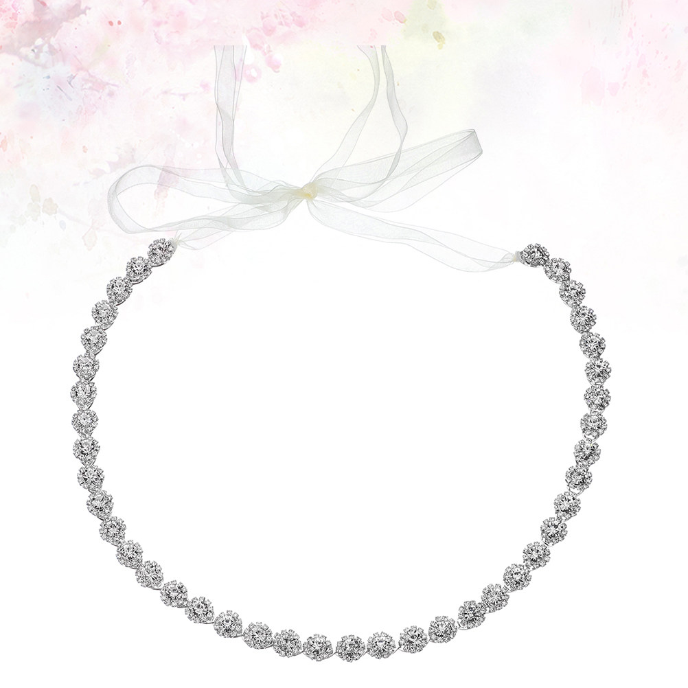 Crystal Bridal Belt Silver Rib - Bridal Sash Ribbon 评论和价格
