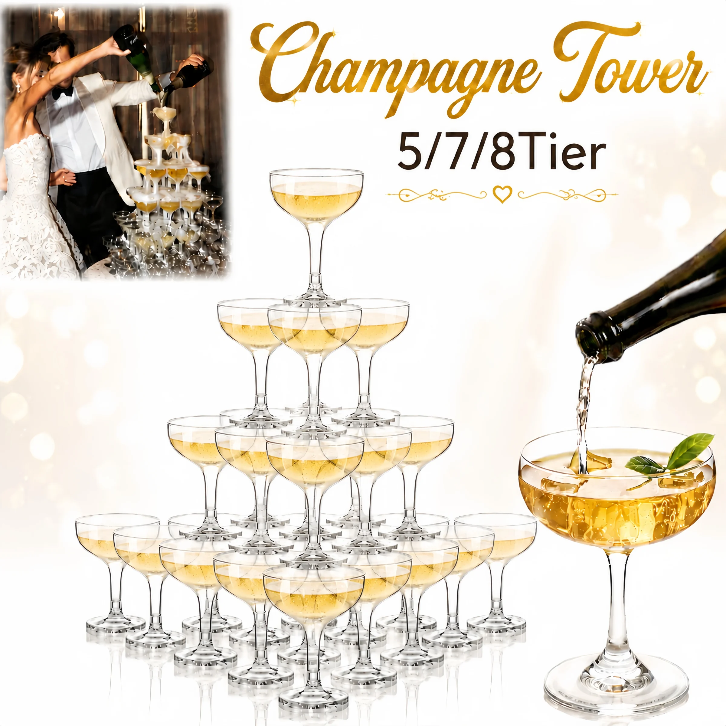 Clear Plastic Champagne Tower  - Champagne Tower Set 评论和价格