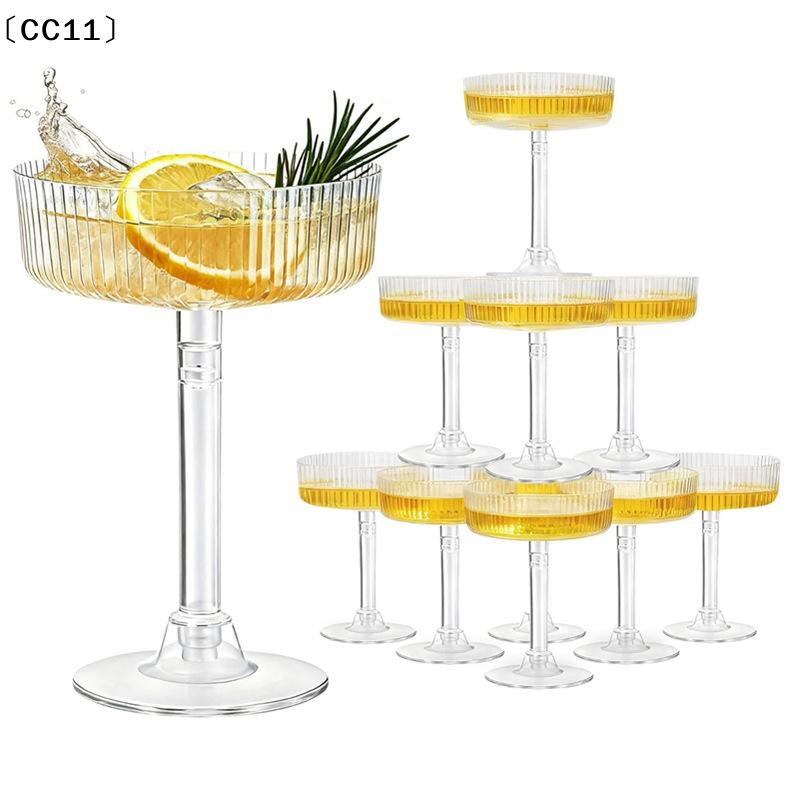 10Pcs Plastic Martini Glasses  - Champagne Tower Set 评论和价格