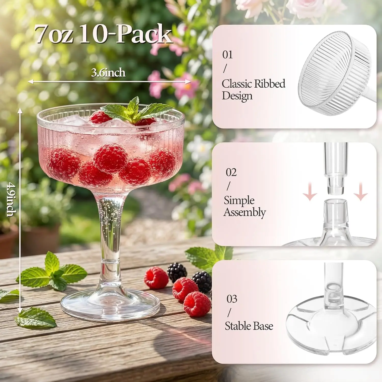 4-Tier 7oz Clear Acrylic Plast - Champagne Tower Set 评论和价格